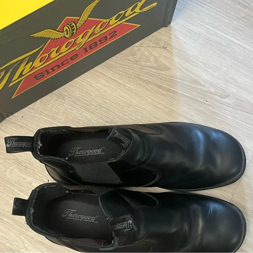 Thorogood Thoroflex Quick Release Slip Resistant Black Pull On‎ Men's Boots 13 W